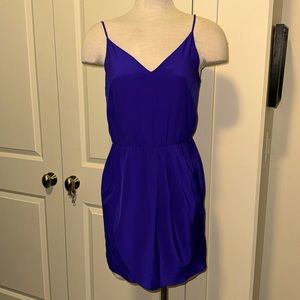 Amanda Uprichard Silk Mini V Neck Dress Spaghetti Straps S